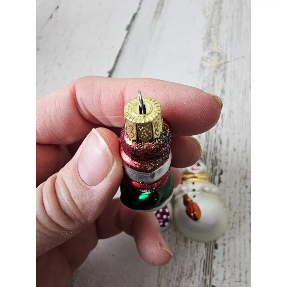 Mini glass ornament snowman set Xmas tree‎